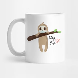 Baby Sloth With Face Mask, Stay Safe Mug